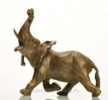 10719 Бронза Скульптура "Слон" патинированная