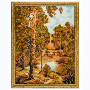 Картина янтарная "У лесного озера" 60 х 80 см, фотография 0. Интернет-магазин ЛАВКА ПОДАРКОВ