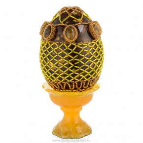Пасхальное яйцо из янтаря с бисером "Геометрия. Кабошоны", фотография 0. Интернет-магазин ЛАВКА ПОДАРКОВ