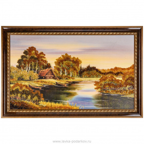 Янтарная картина "Утро на реке" 102х66 см, фотография 0. Интернет-магазин ЛАВКА ПОДАРКОВ