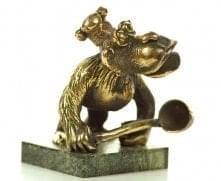11941 Бронза Скульптура "Обезьяна -повар" 