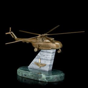 Модель техники "Вертолёт Ми-8" из бронзы на каменном постаменте, фотография 0. Интернет-магазин ЛАВКА ПОДАРКОВ