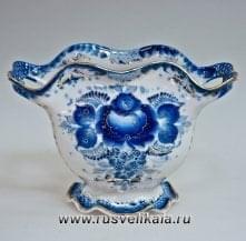 /зол Гжель Салфетница "Семейная" в золоте 10*7*17см Авт. Алехин С.С.