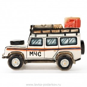 Штоф "Автомобиль Land Rover МЧС", фотография 0. Интернет-магазин ЛАВКА ПОДАРКОВ