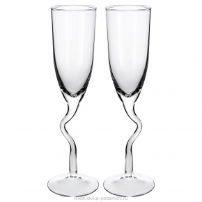 Набор 2 бокала для шампанского 180 мл с изогнутой ножкой, фотография 0. Интернет-магазин ЛАВКА ПОДАРКОВ