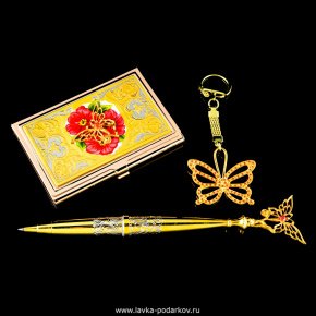 Подарочная ручка в наборе "Бабочка" Златоуст, фотография 0. Интернет-магазин ЛАВКА ПОДАРКОВ