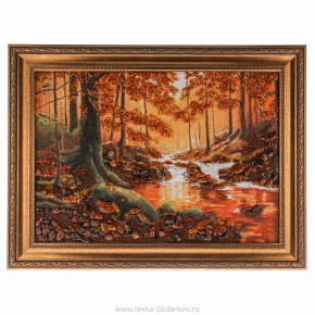 Янтарная картина "Лесной ручей" 72х95 см, фотография 0. Интернет-магазин ЛАВКА ПОДАРКОВ