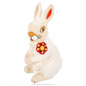 Статуэтка "Кролик с цветком", фотография 0. Интернет-магазин ЛАВКА ПОДАРКОВ