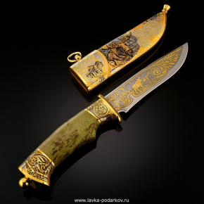 Нож сувенирный украшенный "Лось". Златоуст, фотография 0. Интернет-магазин ЛАВКА ПОДАРКОВ