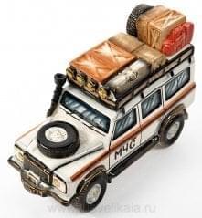 0013047-1л Фарфор ШТОФ "Автомобиль LAND ROVER МЧС" в цвете  1л 