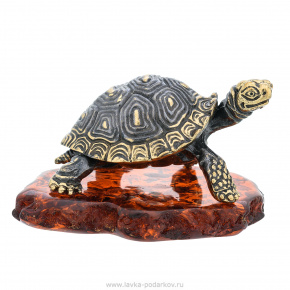 Статуэтка с янтарем "Средиземноморская черепаха", фотография 0. Интернет-магазин ЛАВКА ПОДАРКОВ