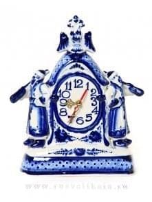 5305 Гжель Часы "Стрельцы" 27*23см  Авт. Исаев С.В.