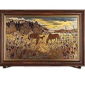  Златоуст ГРАВЮРА "НА ЛУГУ" 30*50см в раме