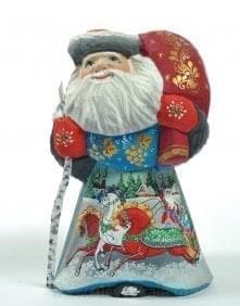 0011145/ВКТР-17см Скульптура из дерева "Дед Мороз.Тройка"17см АССОРТИМЕНТ