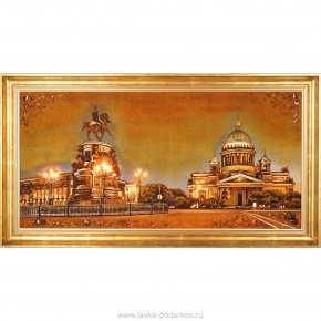 Янтарная картина "Санкт-Петербург. Исаакиевская площадь" 40x80 см, фотография 0. Интернет-магазин ЛАВКА ПОДАРКОВ