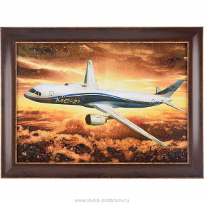 Янтарная картина "Самолет МС-21" , фотография 0. Интернет-магазин ЛАВКА ПОДАРКОВ