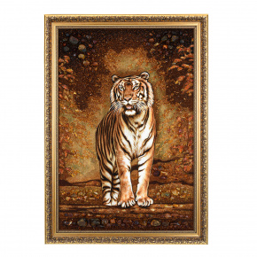 Картина янтарная "Тигр" 40х60 см, фотография 0. Интернет-магазин ЛАВКА ПОДАРКОВ