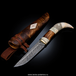 Нож сувенирный с рукоятью из кости "Белый клык", фотография 0. Интернет-магазин ЛАВКА ПОДАРКОВ