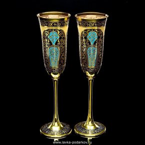 Хрустальные бокалы для шампанского "Dolmabahce" на 2 персоны, фотография 0. Интернет-магазин ЛАВКА ПОДАРКОВ