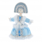 Фарфоровая кукла ручной работы "Снегурочка в голубом наряде"