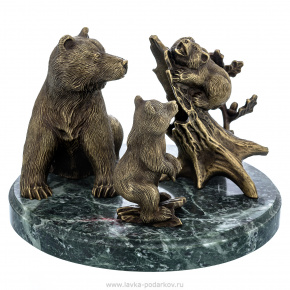 Бронзовая скульптура "Три медведя", фотография 0. Интернет-магазин ЛАВКА ПОДАРКОВ