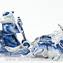 Скульптура "Новогодняя тройка" Гжель, фотография 1. Интернет-магазин ЛАВКА ПОДАРКОВ