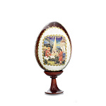 0029349-9,5см Сувенир ЯЙЦО пасхальное "РОЖДЕСТВО ХРИСТОВО!" на подставке (в ассортименте)  ВЕРНИСАЖ