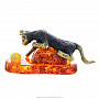 Статуэтка с янтарем "Кот на подушке с шариком" (коньячный), фотография 2. Интернет-магазин ЛАВКА ПОДАРКОВ