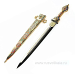 14126 Златоуст Кинжал "Украшенный" эмаль, бирюза в П/У