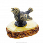 Статуэтка с янтарем "Птица чижик" (белый), фотография 4. Интернет-магазин ЛАВКА ПОДАРКОВ