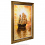 Картина янтарная "Фрегат" 60х80 см, фотография 2. Интернет-магазин ЛАВКА ПОДАРКОВ