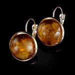 0064839 Янтарь Серьги со вставкой 