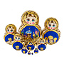 Матрешка с выжиганием "Храм Василия Блаженного" 10 мест, фотография 1. Интернет-магазин ЛАВКА ПОДАРКОВ