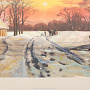 Картина на перламутре "Зимний пейзаж" 42х32 см, фотография 4. Интернет-магазин ЛАВКА ПОДАРКОВ