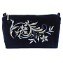 Косметичка "Узоры". Темно-синяя с вышивкой, фотография 2. Интернет-магазин ЛАВКА ПОДАРКОВ