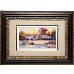 0040393/Т/47*34см  Картина "ЗИМА" в раме ПЕРЛАМУТР