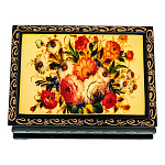 202940 ШКАТУЛКА ПРИНТ "ЦВЕТОЧНЫЕ МОТИВЫ",пионы желт фон,10*8*3,5 см