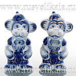 /коб Гжель СКУЛЬПТУРА "МАРТЫШКА В КЕПКЕ"