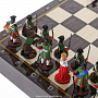 Шахматный ларец с оловянными фигурами "Полтава" 37х37 см, фотография 5. Интернет-магазин ЛАВКА ПОДАРКОВ