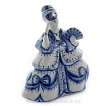 10289 Гжель Скульптура "Маска"  13,5*11см Авт.Черновы Л.и В.