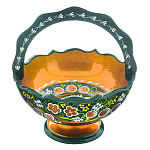 0020264/20*17-зеленый Хохлома КОРЗИНКА ПОДАРОЧНАЯ20*17см в ассортименте