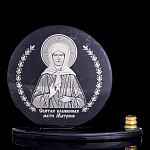 /009 Нат.камень ИКОНА НА ПОДСТАВКЕ Обсидиан