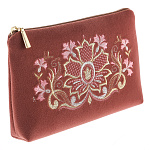 -2090000003901 Косметичка тк.бархат Мод 425-1 Рис 2009-2 А разм 13*18,5*3,5 /тк. т-роз4.23.07