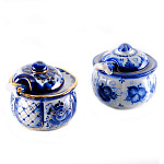 /кобальт Гжель Соусник С ЛОЖЕЧКОЙ кобальт