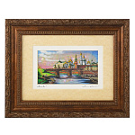 0028124/28,5*20см КАРТИНА Перламутровая "СТАРАЯ МОСКВА" в раме, паспарту