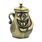 202979 КОЛОКОЛЬЧИК "ЧАЙНИК С ЧАШКОЙ" К34, h=5см,латунь