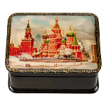 Шкатулка из папье-маше "Москва. Храм Василия Блаженного"