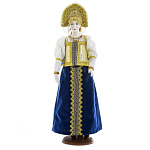 20054-60см  КУКЛА "Василиса ЛЕТО" 52(60)см СИНИЙ костюм Ручная работа 