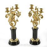 0016339/ФР-змеевик Златоуст Канделябры "Колибри" 2шт.Змеевик