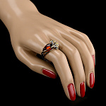 820927/4,00г сред.вес  Серебро 925* КОЛЬЦО вст.Янтарь